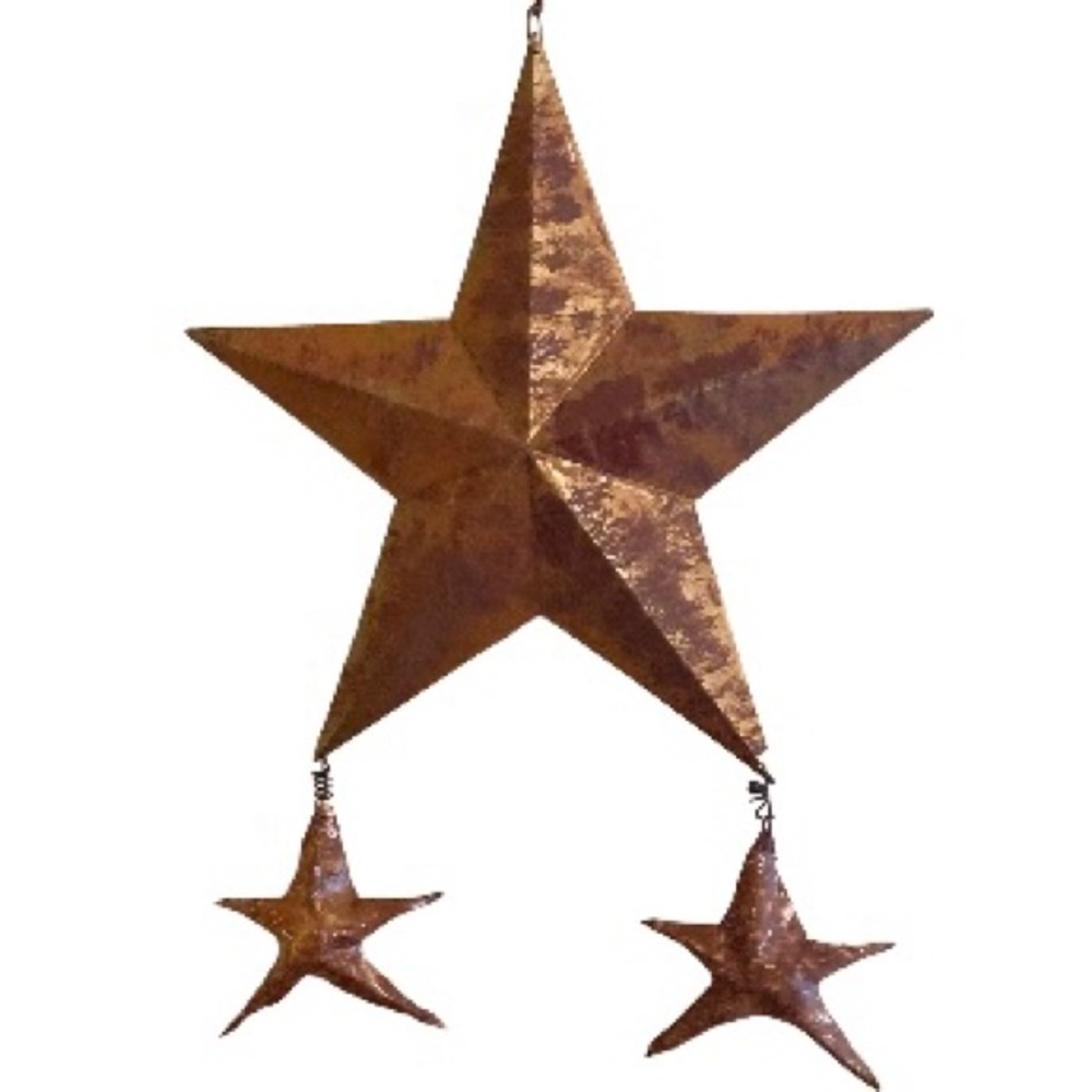 STARS Rustic Barn 5 Point  3 D Dimensional Hanging Country Farmhouse Home Decor